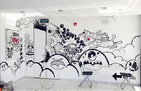 建德手绘墙并非传统涂鸦。